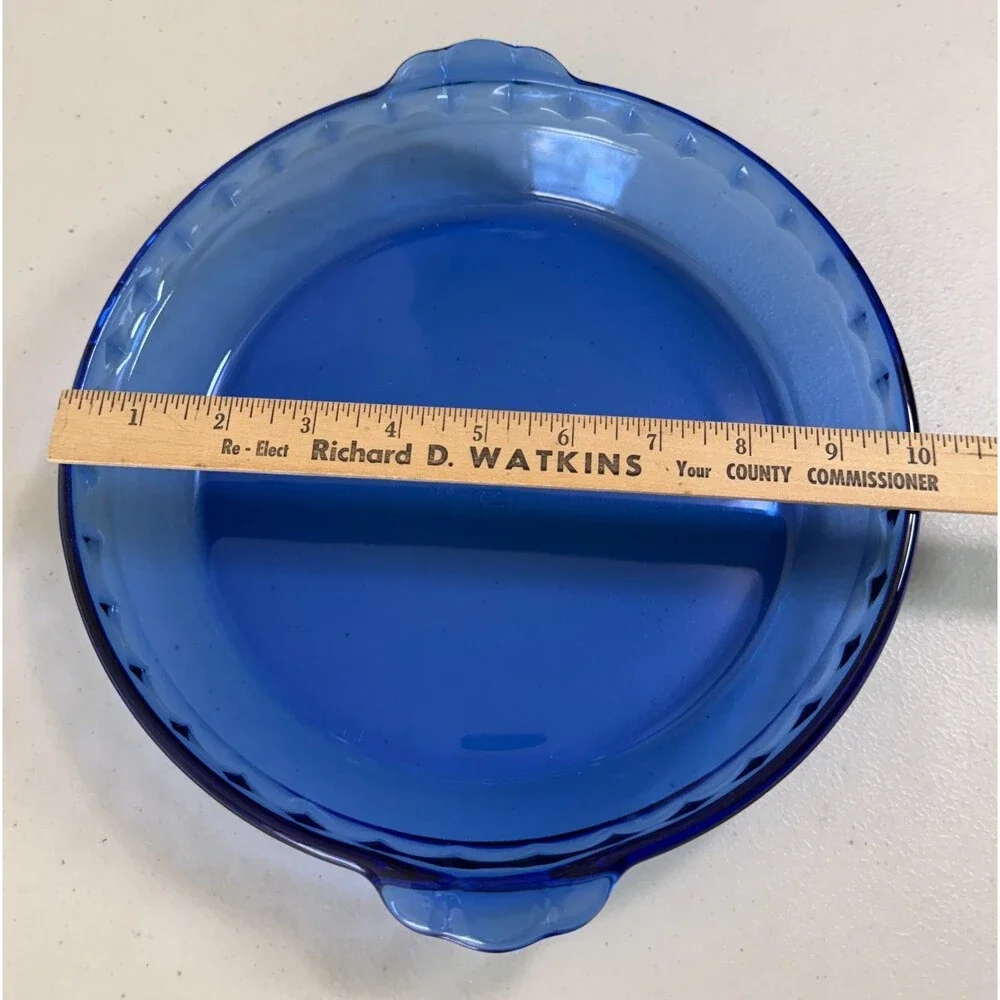 Vintage Pyrex Cobalt Blue Glass Fluted Pie Plate Pan Dish 229 Dish 10